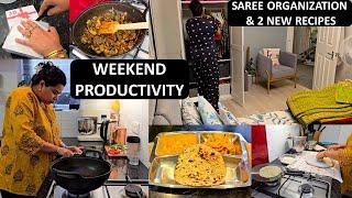 5AM Chaos turned to Productive Weekend | Saree Organization, Décor & Cooked Special Thali