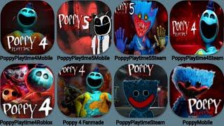 Poppy Playtime 4 Mobile, Poppy Playtime 5 Mobile, Poppy 5 Steam,Poppy 4 Roblox,Poppy Mobile Vs Steam