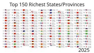 Top 150 Subdivisions by GDP (1950-2100)