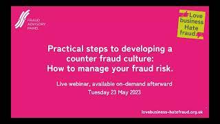 Practical steps to developing a counter fraud culture