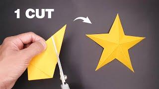 How to cut a five-pointed star out of paper || Paper craft || Paper Plane 286