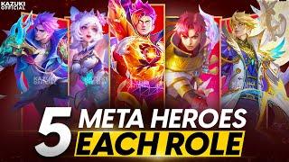 TOP 5 META HEROES FROM EVERY ROLE TO BAN OR PICK | PATCH UPDATE