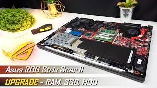 Asus ROG Strix Scar II upgrade (RAM, SSD, HDD) - Disassembly Guide (detailed)