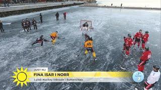 Luleå Hockey tränade utomhus på naturis: "Grymma isar och vackert väder" - Nyhetsmorgon (TV4)