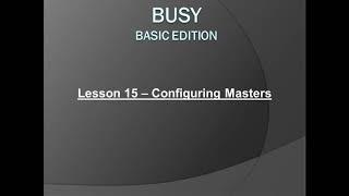 Lesson 15 - Configuring Masters - Hindi