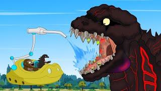 Rescue Tooth Shin Godzilla From  GODZILLA & KONG: The Battle Against Decay FUNNY | Godzilla Cartoon