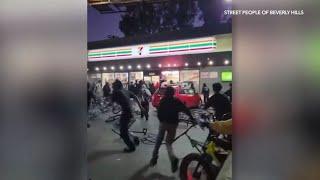 Video captures 50 juveniles ransacking 7-Eleven in Los Angeles