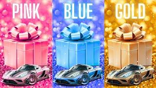 Choose your gift ||3 gift box challenge||2 good & 1 bad||Pink, Blue & Gold #chooseyourbox #games