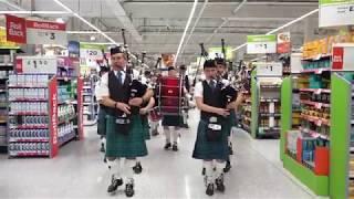 Newtonhill Pipe Band surprise shoppers in Asda Portlethen with performances in supermarket