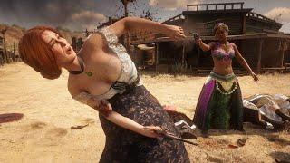 Red Dead Redemption 2 NPC Fights Ladies Battle Free For All