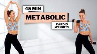 45 MIN METABOLIC WORKOUTCARDIO & STRENGTH for FAT BURN & MUSCLE TONEALL STANDINGNO REPEAT