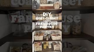 Coat Closet turned Farmhouse Pantry DIY #diyprojects #pantry #farmhousedecor #yts