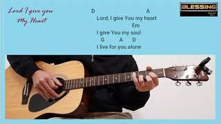 Lord I give you my heart - Lyrics and Chords Key of D #guitartutorial #fingerstyle