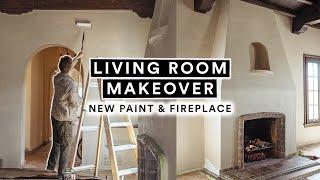 EXTREME LIVING ROOM MAKEOVER  Part 3  Perfect Paint & DIY Fireplace