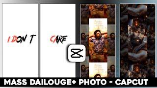 Mass Dialogue attitude Video editing | capcut photo video editing telugu