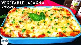 Easiest Vegetable bread LASAGNA without OVEN | No oven lasagna recipe without sheets