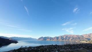 Lake Hawea view. Sun setting