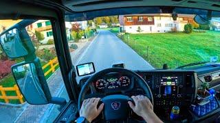 ASMR  POV Truck Driving 2023 Scania | Switzerland Beautiful View | 4k New Gopro