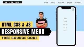  Create Responsive Navigation Bar using HTML CSS & JavaScript in 2022