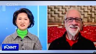 Chinese TV interview with CGTN anchor Liu Xin about  my 'Cycling China with Peter Crosby' series