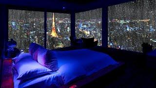 Heavy Rain and Thunder By The Window For Calm And Good Sleep - Cozy Bedroom Ambience