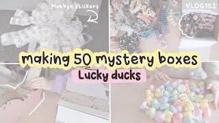 making 50 mystery boxes for a live event - first lucky ducks prep + study cleaning VLOG152