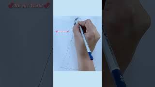 Drawing a girl with beautiful dress #shorts