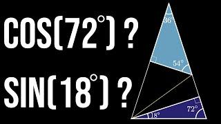 Exact Trig Values for Multiples of 18 Degrees Geometrically (visual proof)