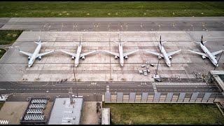 Wroclaw Airport from drone POV during COVID-19 pandemy