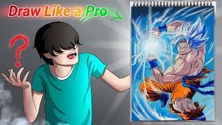 Goku Ultra Instinct Drawing Like A Pro Artist.