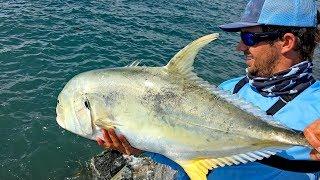 Fishing for Giant Jack Crevalles on the Jetties