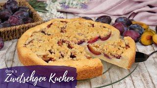 Omas Zwetschgenkuchen Rezept mit Streuseln & Pudding / Pflaumenkuchen backen