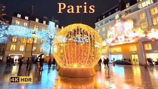 Paris, France - Paris Christmas lights | Paris Christmas 2024 | Paris 4K HDR | Luxury shopping area