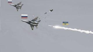 Scary moment! Two Russian MiG-29 fighter jets were shot down by Ukrainian missiles, the pilots dead.