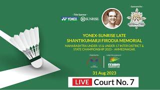 31 Aug 2023 Badminton Match YASHRAJ K.&JIDNYASA C. VS HRISHIKESH J.&PRANALI W. (Court No 7)