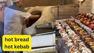 hot bread and hot kebab/the best kebab with tandoori bread