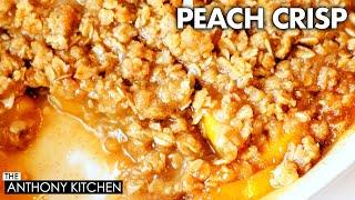 The BEST Peach Crisp | MORE Crisp Topping (Less Fruit Filling )
