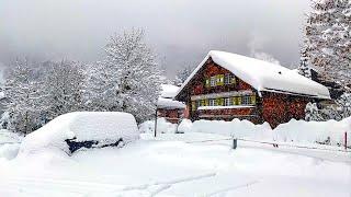 Heavy snowfall in Klosters ️ Switzerland 4K 