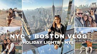 NYC + BOSTON VLOG | Holiday Lights, Summit One, Dumbo, NYE, and Downtown Boston