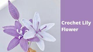 How to Crochet Lily Flower  Crochet Flower Bouquet Tutorial for Beginners