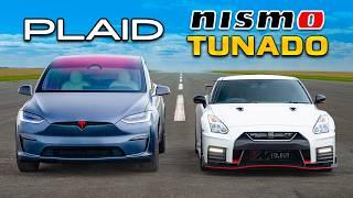 Nissan GT-R NISMO Tunado vs Tesla Plaid: CORRIDA DE ARRANCADA