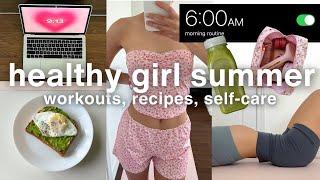 6AM SUMMER MORNING ROUTINE  that girl habits, workouts, healthy recipes, skincare