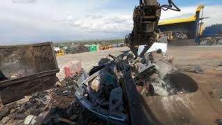 Powerful Excavator Destroy Car