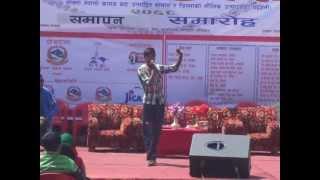 sushil khadka singing a song during jiri festival