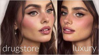 Taylor Hill Bridal Makeup‍️ LUXURY vs DRUGSTORE products!