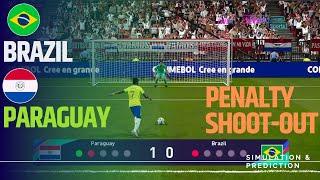 Penalty shootout  Brazil - Paraguay  AMERICA CUP 2024 | Video game simulation