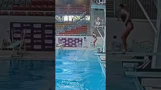 How does a professional diver miss their foot on the platform? 🫢#diving #fail