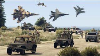 Israel Vs iran War | Palestine Fighter Jets And Soldiers Attack On Israel Military's Convoy Gta-5