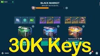 30K Keys black market super chest crate opening WR War Robots unboxing robot