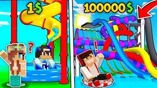 TANI AQUAPARK 1$ vs DROGI AQUAPARK 100000$ W MINECRAFT?! GPLAY & LUMI